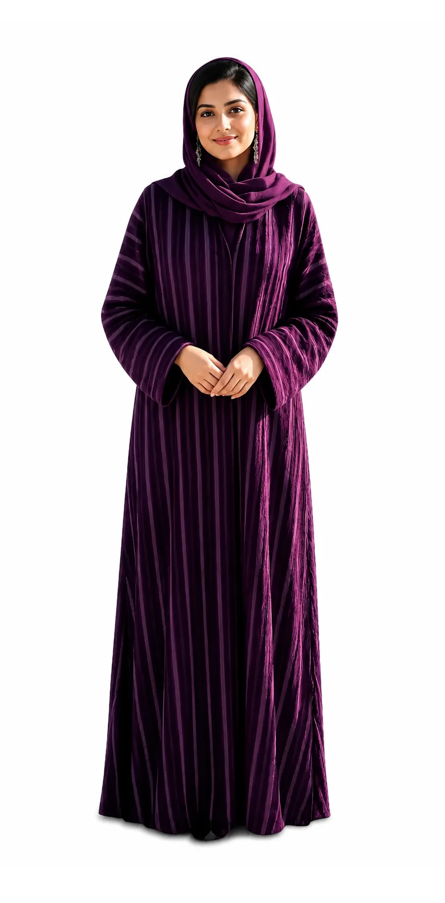 Beautiful Soft Georgette Abayah with Stripes by Q&S Islamic Store