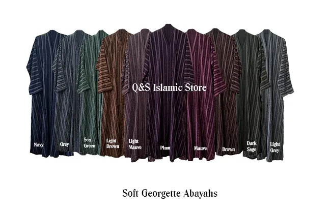 Beautiful Soft Georgette Striped Front Open Abayahs by Q&S Islamic Store