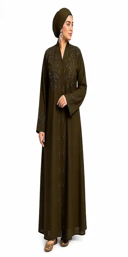 Falsa colour Premium Zoom Crinkle Front Open Abayah by Q&S Islamic Store